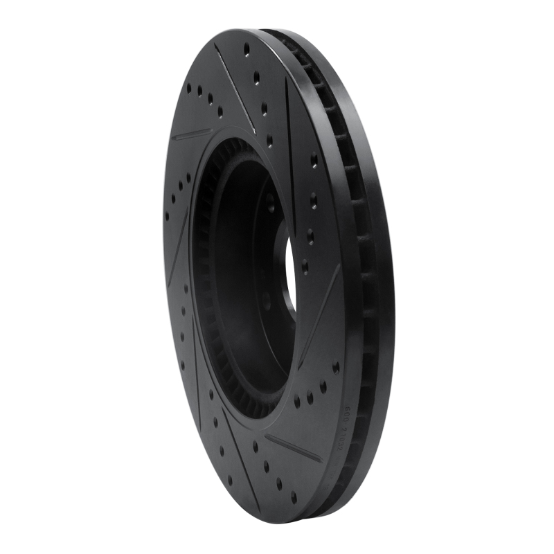 Kia Sportage Brake Rotor (1) - Front Left - R1 Concepts - Drilled & Slotted - Black - `12-`16